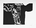 "Guadalupe Mountain Calf" — Woodblock Print, Ink on Paper, 8"×6"
