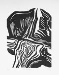 "Little Mountains" — Woodblock Print, Ink on Paper, 6"×8"