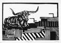 "Resting Hobart" — Woodblock Print, Ink on Paper, 9"×6"