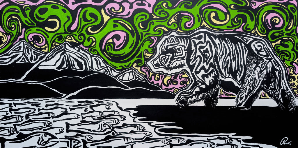 Auke Bear Mural — Acrylic on Wood, 96"×48"