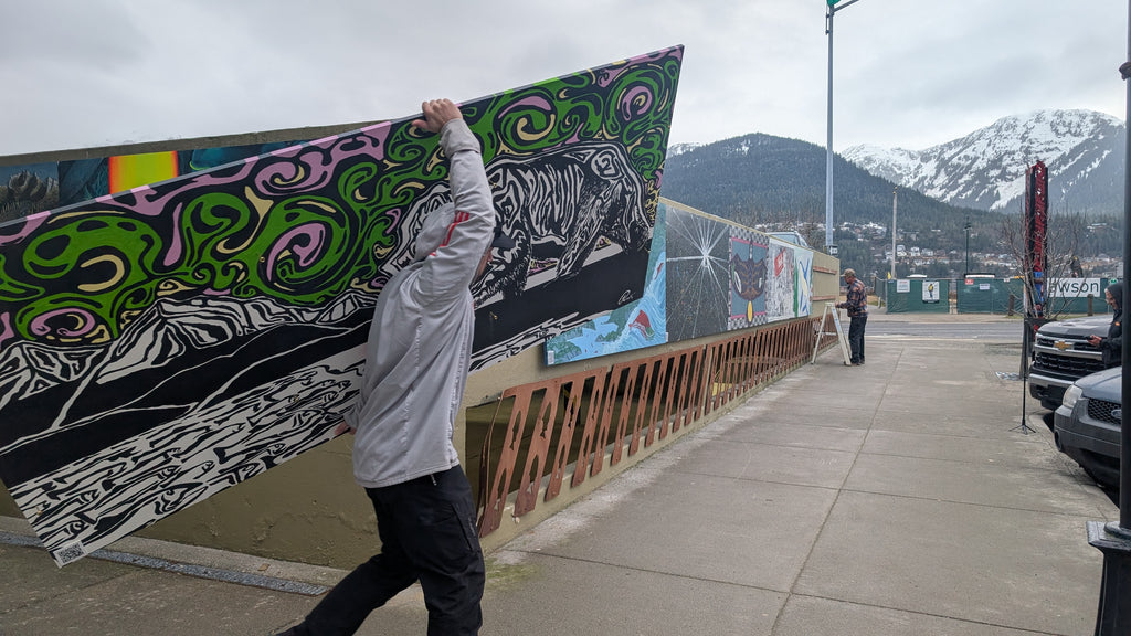 Auke Bear Mural — Acrylic on Wood, 96"×48"
