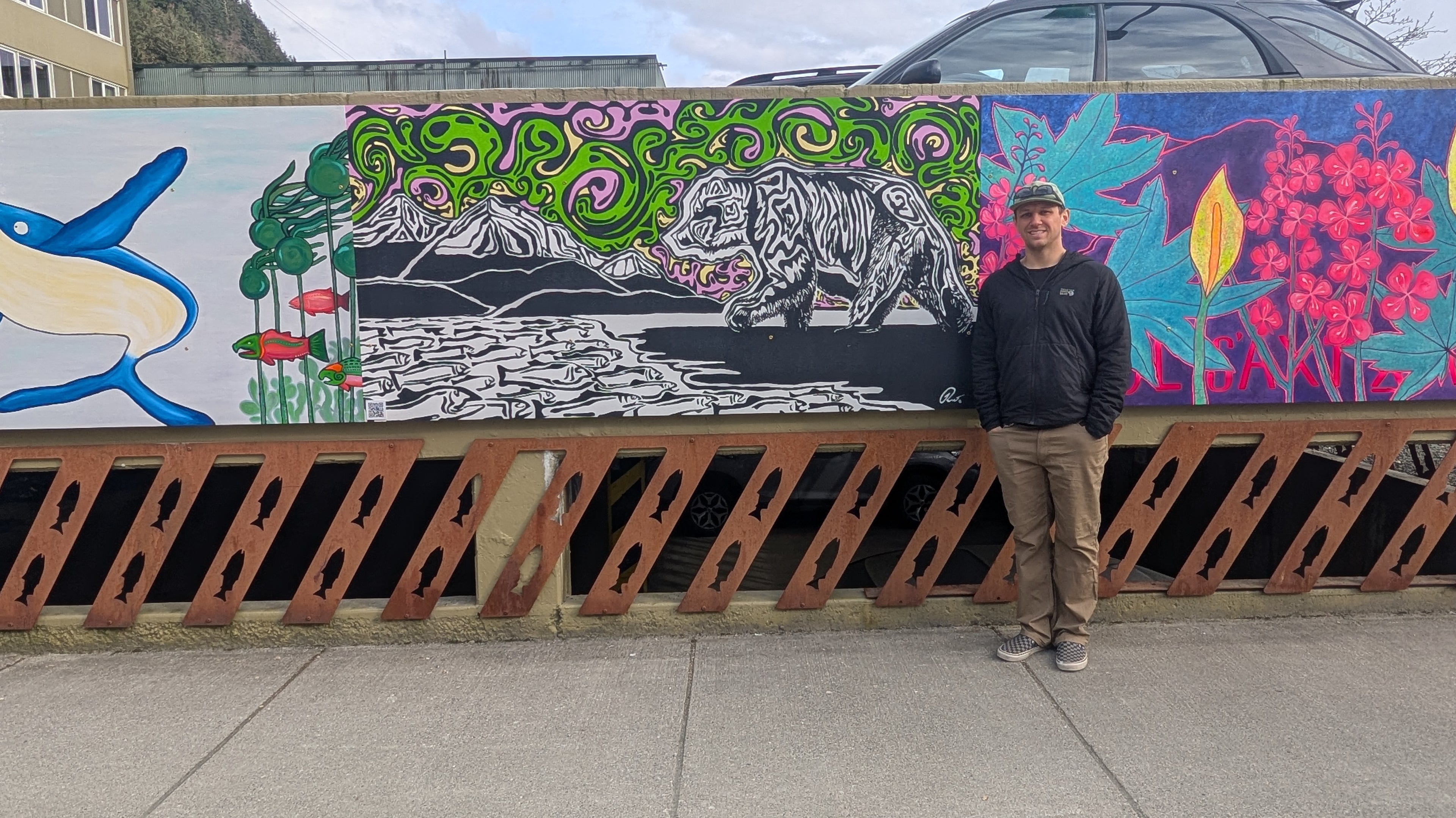 Auke Bear Mural — Acrylic on Wood, 96"×48"